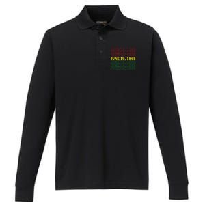 Juneteenth June 19 1865 African American Liberation Great Gift Performance Long Sleeve Polo