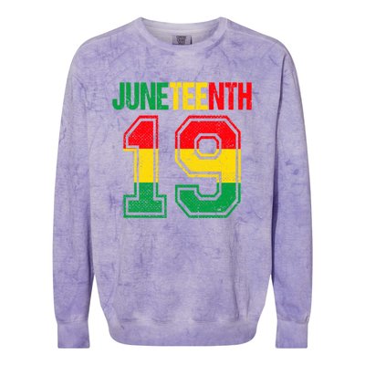 Juneteenth June 19 African Black History Month Blm Melanin Gift Colorblast Crewneck Sweatshirt