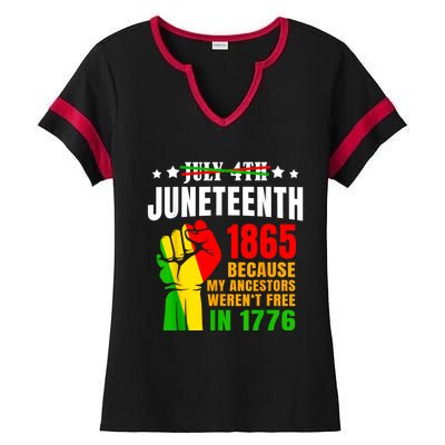 Juneteenth: June 1865 Black History African American Freedom Ladies Halftime Notch Neck Tee