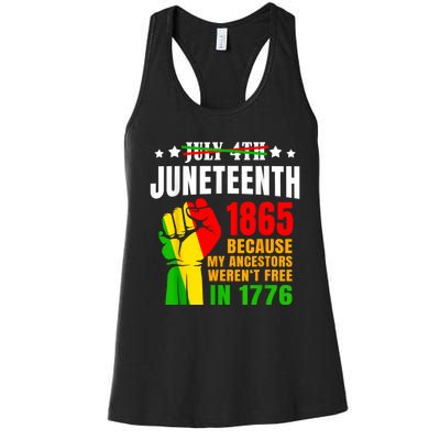 Juneteenth: June 1865 Black History African American Freedom Women's Racerback Tank