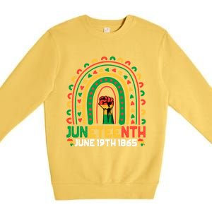 Juneteenth June 19 1865 Rainbow Blm Black History Freedom Cute Gift Premium Crewneck Sweatshirt