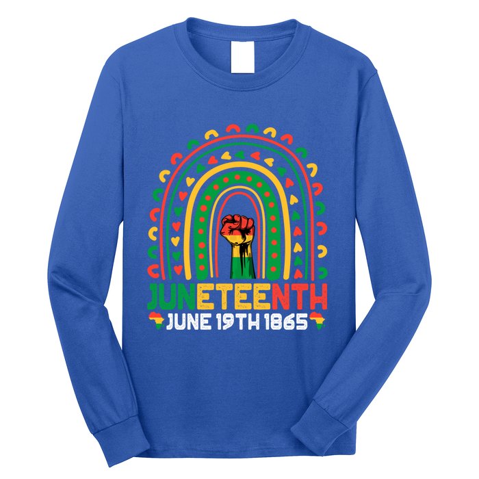 Juneteenth June 19 1865 Rainbow Blm Black History Freedom Cute Gift Long Sleeve Shirt