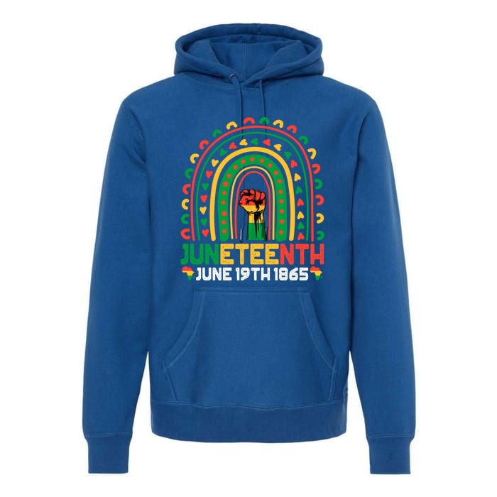 Juneteenth June 19 1865 Rainbow Blm Black History Freedom Cute Gift Premium Hoodie