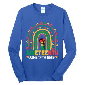 Juneteenth June 19 1865 Rainbow Blm Black History Freedom Cute Gift Tall Long Sleeve T-Shirt