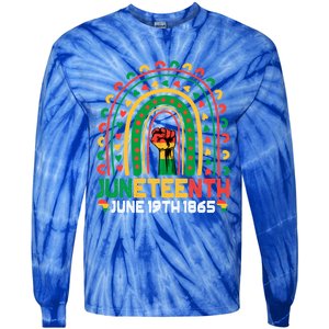 Juneteenth June 19 1865 Rainbow Blm Black History Freedom Cute Gift Tie-Dye Long Sleeve Shirt