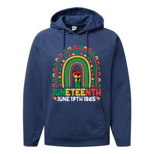 Juneteenth June 19 1865 Rainbow Blm Black History Freedom Cute Gift Performance Fleece Hoodie