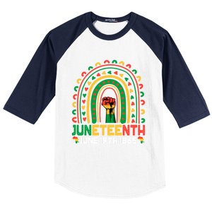 Juneteenth June 19 1865 Rainbow Blm Black History Freedom Cute Gift Baseball Sleeve Shirt