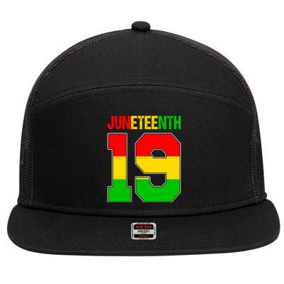 Juneteenth June 19 African American Black History Melanin Funny Gift 7 Panel Mesh Trucker Snapback Hat