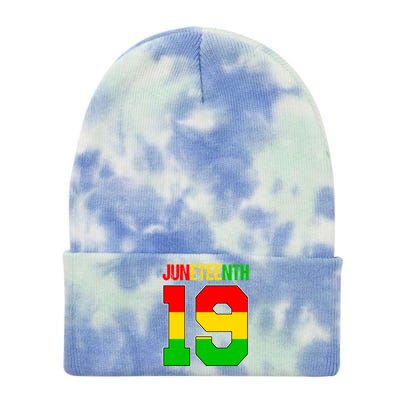 Juneteenth June 19 African American Black History Melanin Funny Gift Tie Dye 12in Knit Beanie