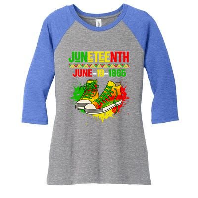 Juneteenth June 19 1865 Sneakers Black History Month African Gift Women's Tri-Blend 3/4-Sleeve Raglan Shirt