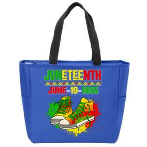 Juneteenth June 19 1865 Sneakers Black History Month African Gift Zip Tote Bag