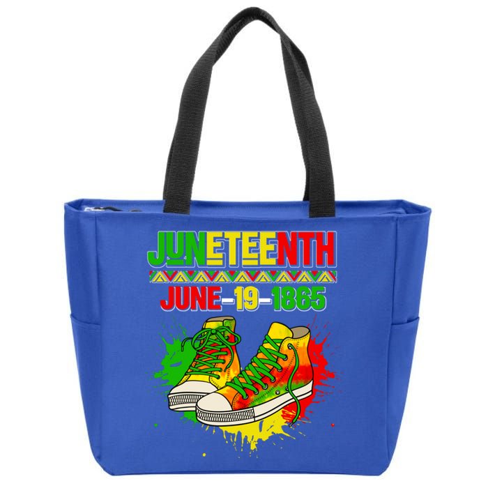 Juneteenth June 19 1865 Sneakers Black History Month African Gift Zip Tote Bag