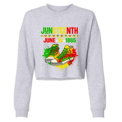 Juneteenth June 19 1865 Sneakers Black History Month African Gift Cropped Pullover Crew