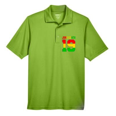 Juneteenth June 19 African American Black History Melanin Cute Gift Men's Origin Performance Pique Polo