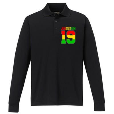 Juneteenth June 19 African American Black History Melanin Cute Gift Performance Long Sleeve Polo