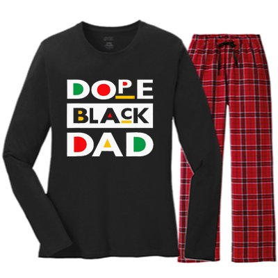 Juneteenth June 19 1865 Dope Black Dad Father Day 19th June Women's Long Sleeve Flannel Pajama Set 