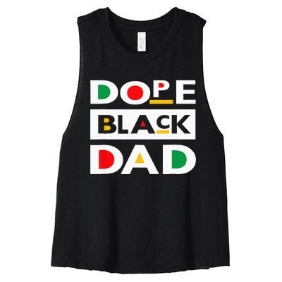 Juneteenth June 19 1865 Dope Black Dad Father Day 19th June Women's Racerback Cropped Tank