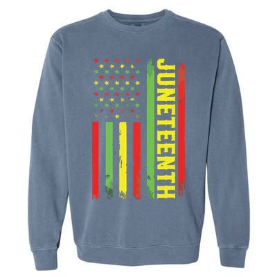 Juneteenth June 19th 1865 Juneteenth Black Freedom Day Flag Garment-Dyed Sweatshirt