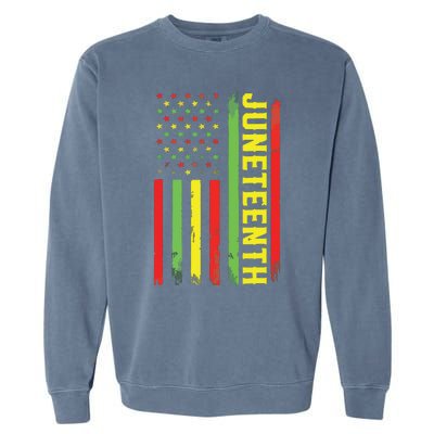 Juneteenth June 19th 1865 Juneteenth Black Freedom Day Flag Garment-Dyed Sweatshirt