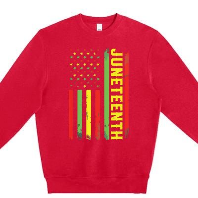 Juneteenth June 19th 1865 Juneteenth Black Freedom Day Flag Premium Crewneck Sweatshirt