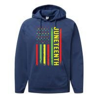 Juneteenth June 19th 1865 Juneteenth Black Freedom Day Flag Performance Fleece Hoodie