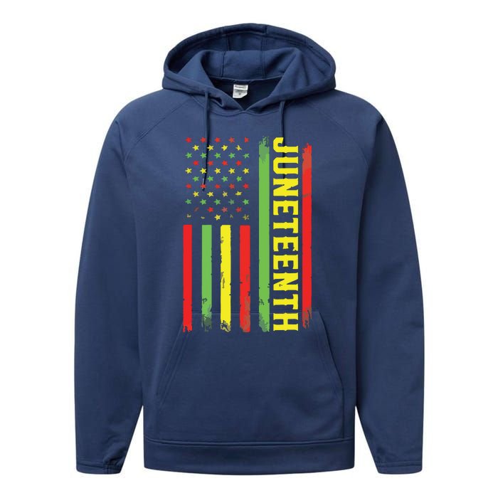 Juneteenth June 19th 1865 Juneteenth Black Freedom Day Flag Performance Fleece Hoodie