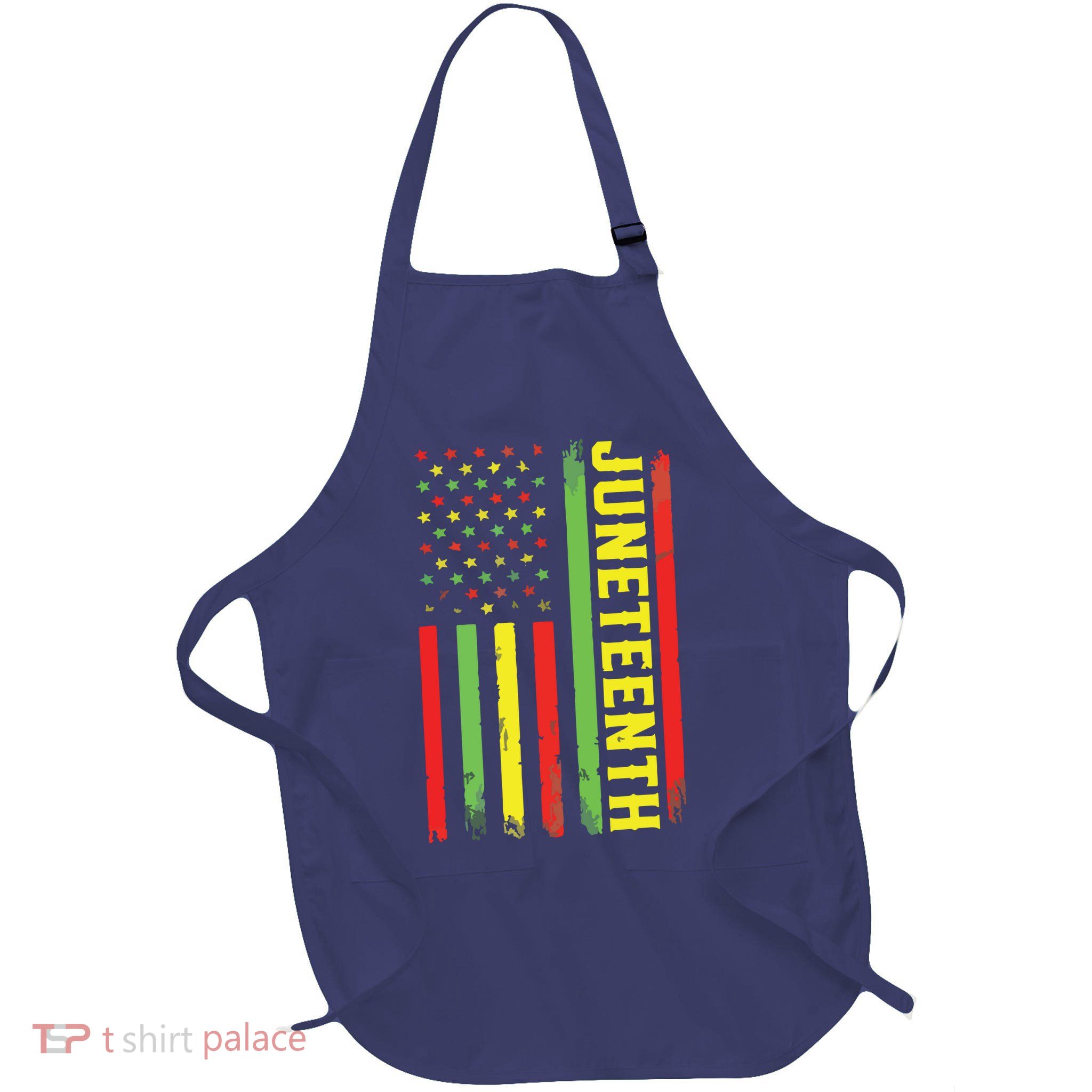 Juneteenth June 19th 1865 Juneteenth Black Freedom Day Flag Full-Length Apron With Pockets