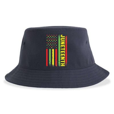 Juneteenth June 19th 1865 Juneteenth Black Freedom Day Flag Sustainable Bucket Hat
