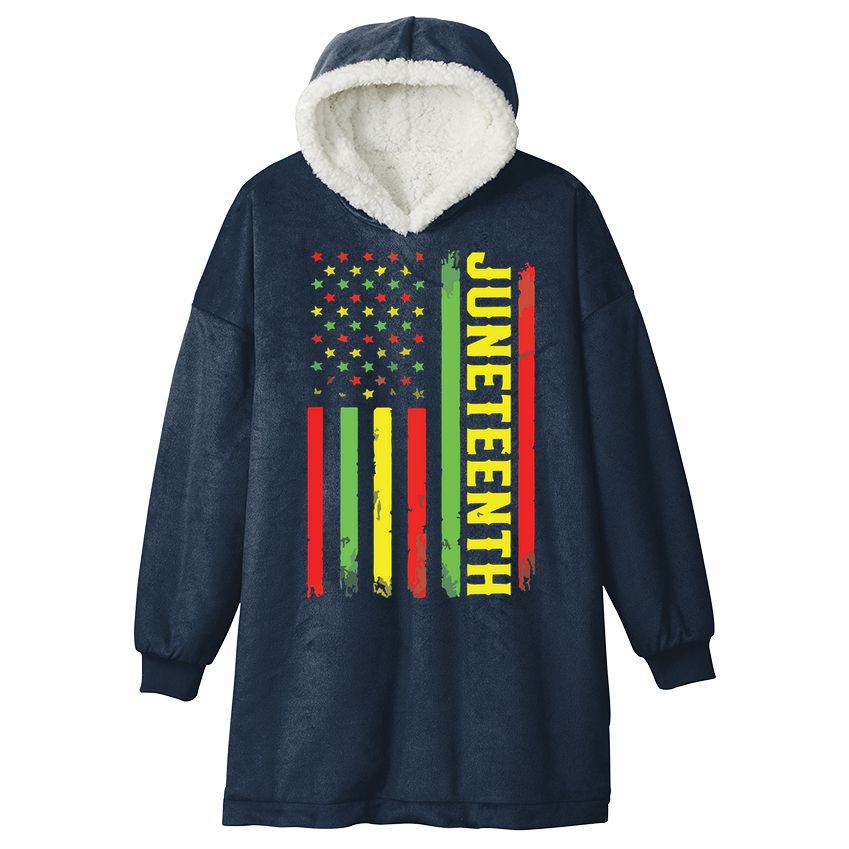 Juneteenth June 19th 1865 Juneteenth Black Freedom Day Flag Hooded Wearable Blanket