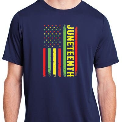 Juneteenth June 19th 1865 Juneteenth Black Freedom Day Flag Adult ChromaSoft Performance T-Shirt