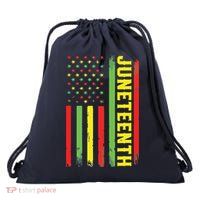 Juneteenth June 19th 1865 Juneteenth Black Freedom Day Flag Drawstring Bag
