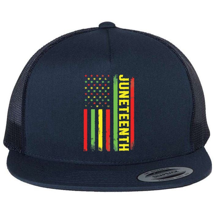 Juneteenth June 19th 1865 Juneteenth Black Freedom Day Flag Flat Bill Trucker Hat