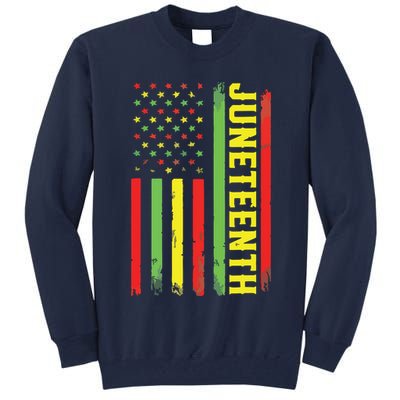 Juneteenth June 19th 1865 Juneteenth Black Freedom Day Flag Tall Sweatshirt