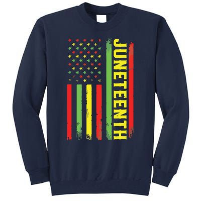 Juneteenth June 19th 1865 Juneteenth Black Freedom Day Flag Tall Sweatshirt