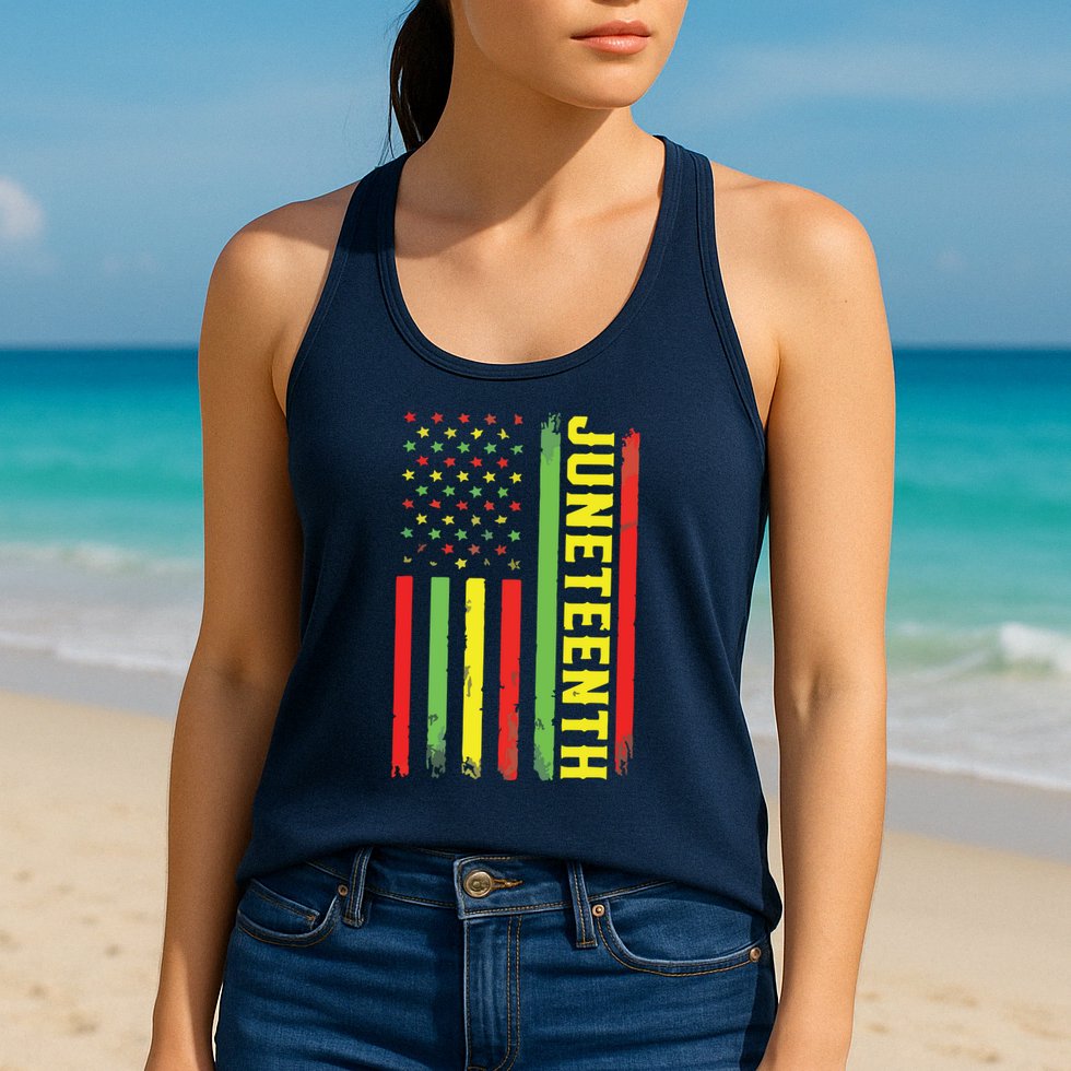 Juneteenth June 19th 1865 Juneteenth Black Freedom Day Flag Womens Tank Top