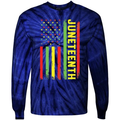 Juneteenth June 19th 1865 Juneteenth Black Freedom Day Flag Tie-Dye Long Sleeve Shirt