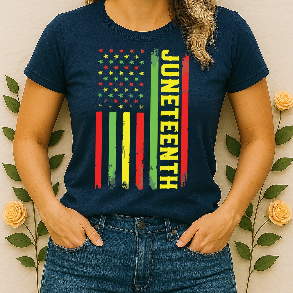 Juneteenth June 19th 1865 Juneteenth Black Freedom Day Flag Womens T-Shirt