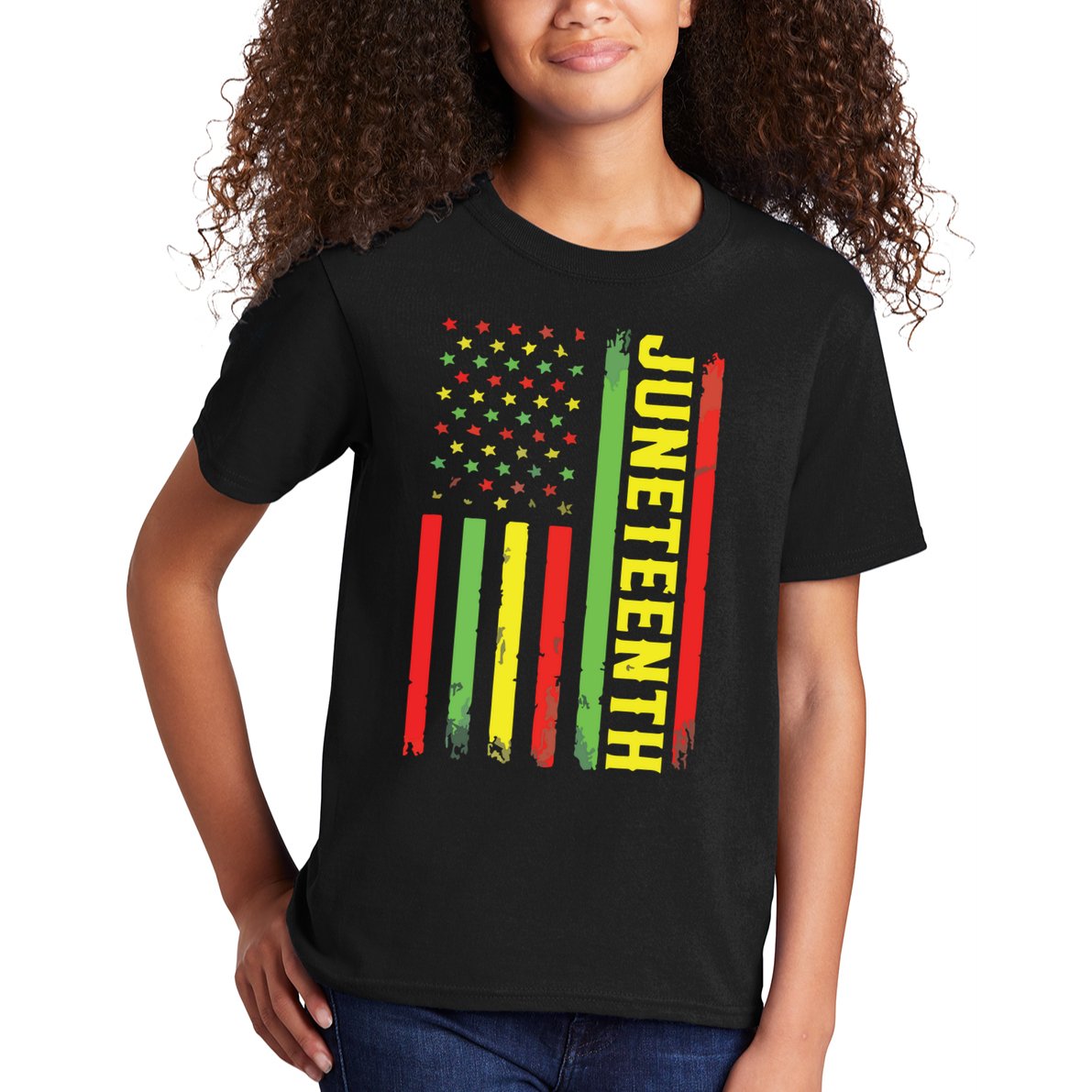 Juneteenth June 19th 1865 Juneteenth Black Freedom Day Flag Kids T-Shirt
