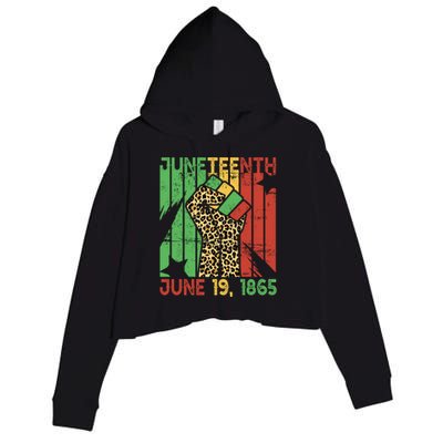 Juneteenth June 19 Black History Leopard African Freedom Day Gift Crop Fleece Hoodie