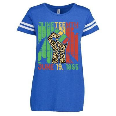 Juneteenth June 19 Black History Leopard African Freedom Day Gift Enza Ladies Jersey Football T-Shirt