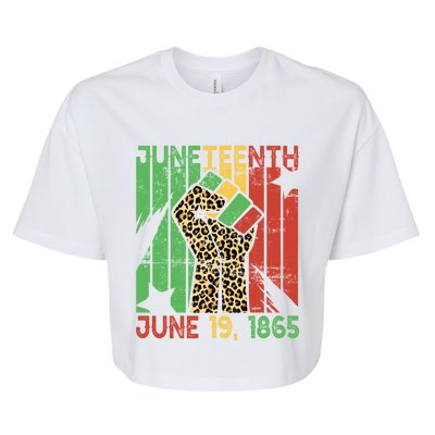 Juneteenth June 19 Black History Leopard African Freedom Day Gift Bella+Canvas Jersey Crop Tee