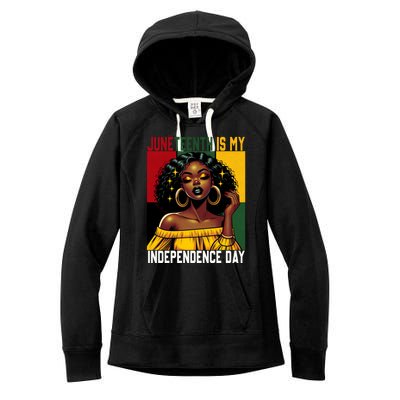 Junenth June 19th Is My Independence Day Black Gift Women's Fleece Hoodie