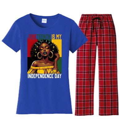 Junenth June 19th Is My Independence Day Black Gift Women's Flannel Pajama Set