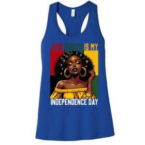 Junenth June 19th Is My Independence Day Black Gift Women's Racerback Tank