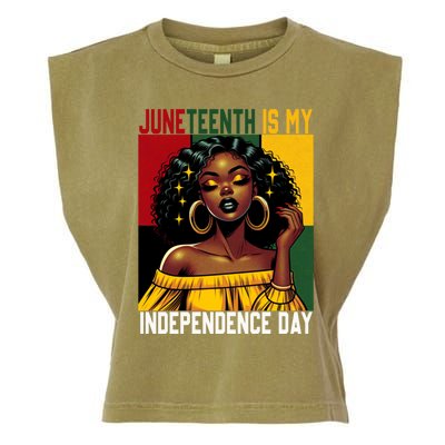 Junenth June 19th Is My Independence Day Black Gift Garment-Dyed Women's Muscle Tee