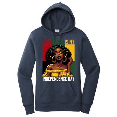 Junenth June 19th Is My Independence Day Black Gift Women's Pullover Hoodie