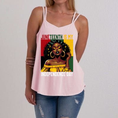 Junenth June 19th Is My Independence Day Black Gift Women's Strappy Tank