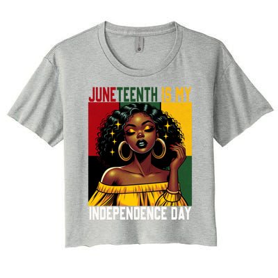 Junenth June 19th Is My Independence Day Black Gift Women's Crop Top Tee