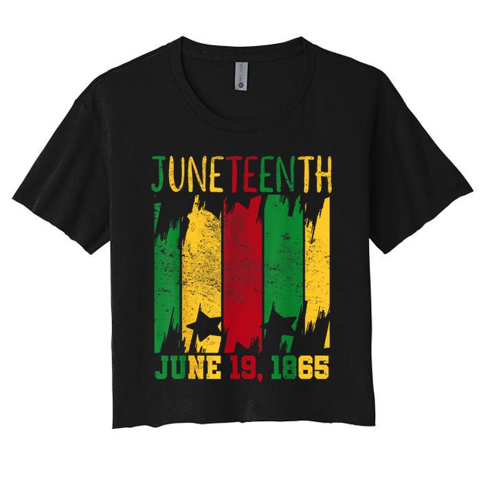 Juneteenth June 19th 1865 Juneteenth Freedom Day Women's Crop Top Tee