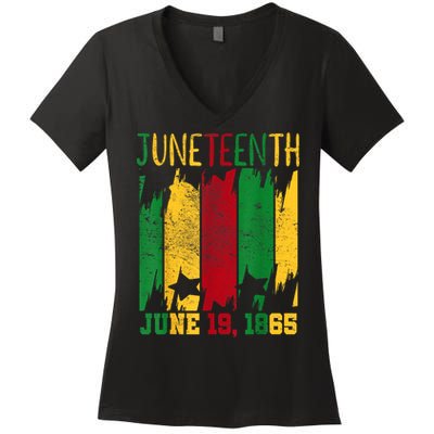Juneteenth June 19th 1865 Juneteenth Freedom Day Women's V-Neck T-Shirt